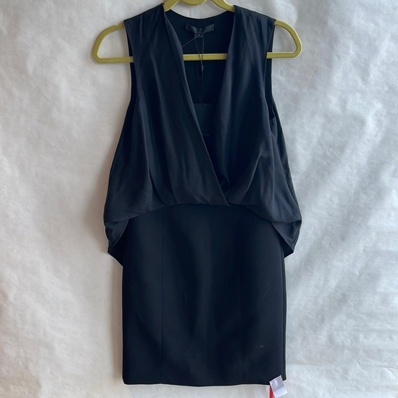 Alexander Wang Draped Front Dress Black Size 0 NWT - Picture 1 of 8